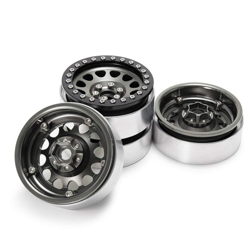 RCLIONS 4PCS Aluminum 2.2" Beadlock Wheels Rims for 1/10 RC Rock Crawler Car Axial Wraith SCX10 SCX10-II TRX4 - Image 4